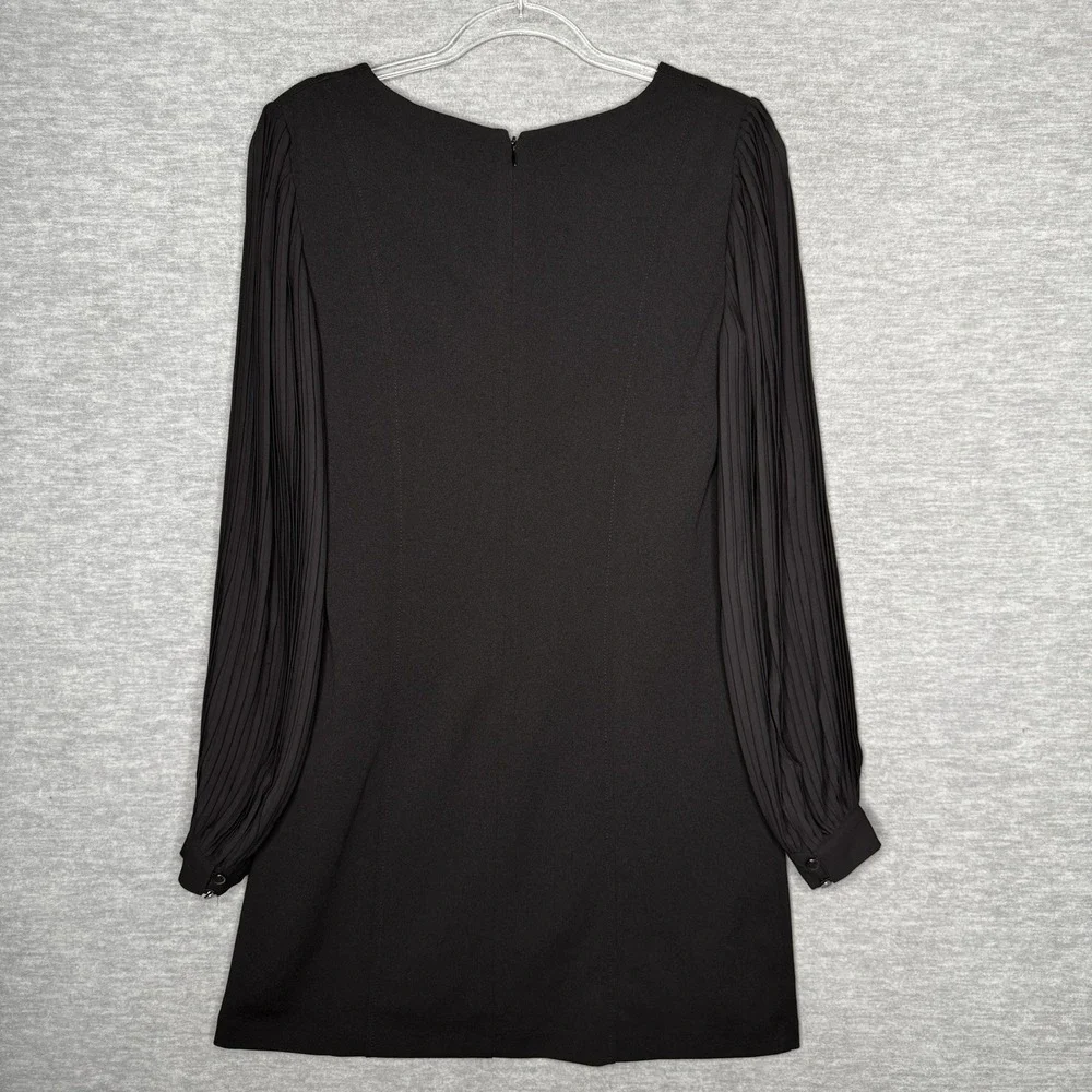 White House Black Market Size 4 Shift Dress Pleated Sleeves Short Cocktail WHBM - Picture 7 of 7